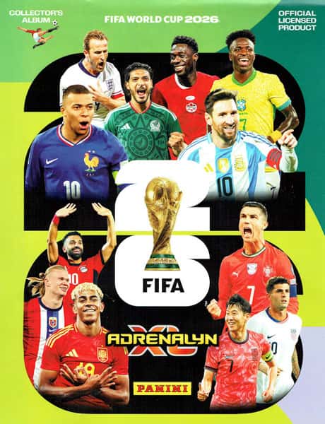 Capa da caderneta FIFA World Cup 2026 Adrenalyn XL Panini