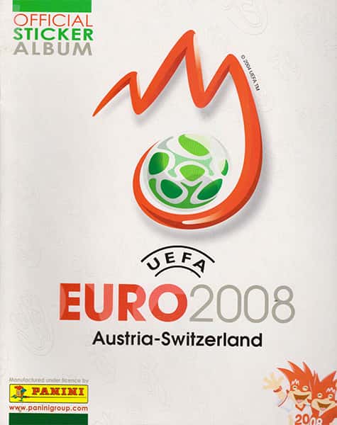 Capa da caderneta UEFA Euro Austria-Switzerland 2008 Panini