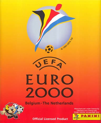 Capa da caderneta UEFA Euro Belgium-Netherlands 2000 Panini