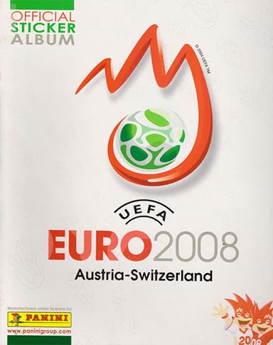 Capa da caderneta UEFA Euro Austria-Switzerland 2008 Panini