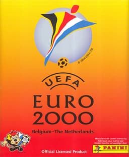 Capa da caderneta UEFA Euro Belgium-Netherlands 2000 Panini